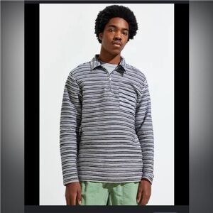 Urban Outfitters 1/4 Zip Jacquard Striped Rugby Shirt/Sweater Size Medium GUC